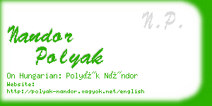 nandor polyak business card